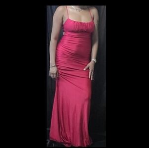 B Darlin Vibrant Red Maxi Dress/ Prom Dress/ Ball Gown